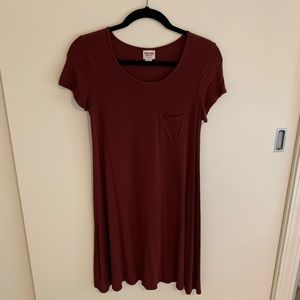 Maroon T-Shirt Dress Size Small